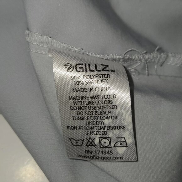 Gillz Shirt Mens LG Gray Performance Fishing Vented Stretch Outdoor Button Up - Picture 5 of 8